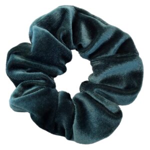 Velvet scrunchie groenblauw