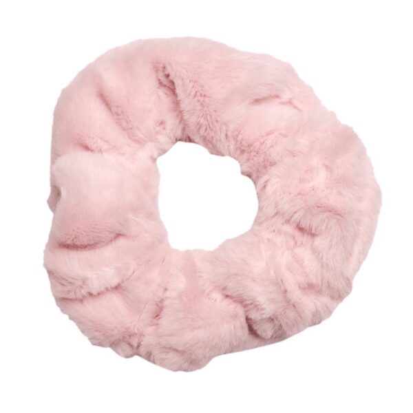 roze fluffy scrunchie