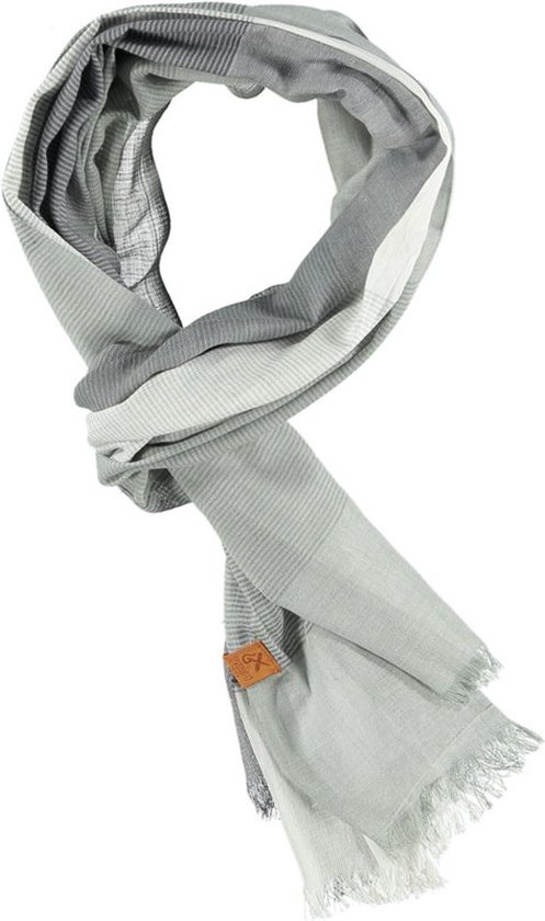 herensjaal grijs met wit
